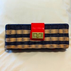 JCrew straw clutch NWT